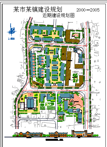 某地小型镇建景观园林设计规划详图