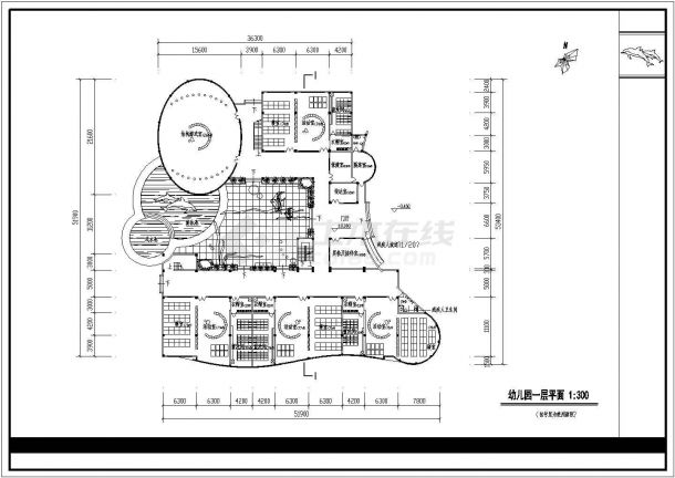 东北某地区幼儿园建筑施工图（共6张）-图一