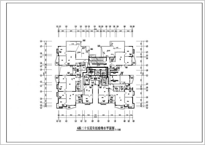 某地高层建筑给排水设计全套设计施工图_图1