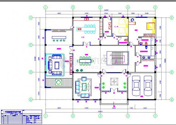 某地豪华二层别墅建筑户型设计图纸-图二