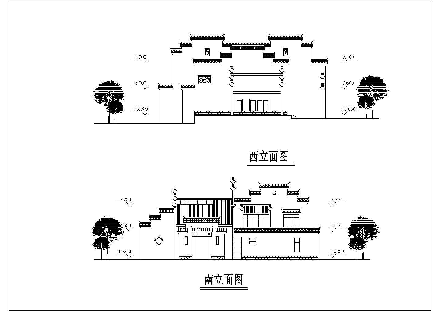 某地徽派舒适二层家庭旅社建筑设计图