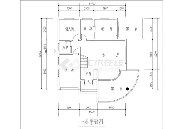 某地简洁清新三层农村房屋建筑设计户型图-图二