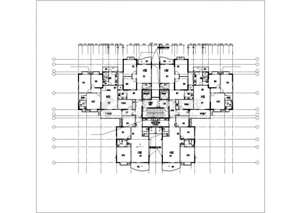 某市高档住宅楼平面建筑设计户型图纸-图二