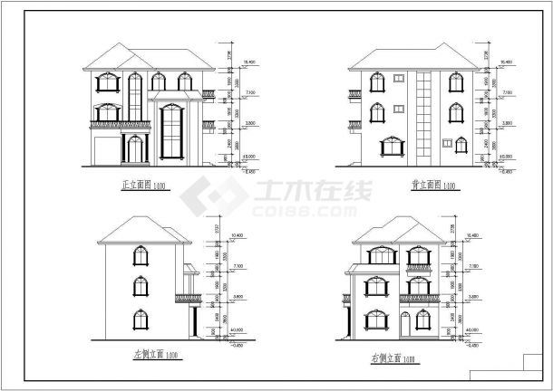 简约欧式风格三层小别墅建筑设计方案图-图一