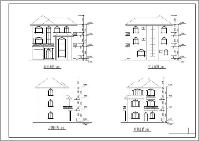简约欧式风格三层小别墅建筑设计方案图_图1