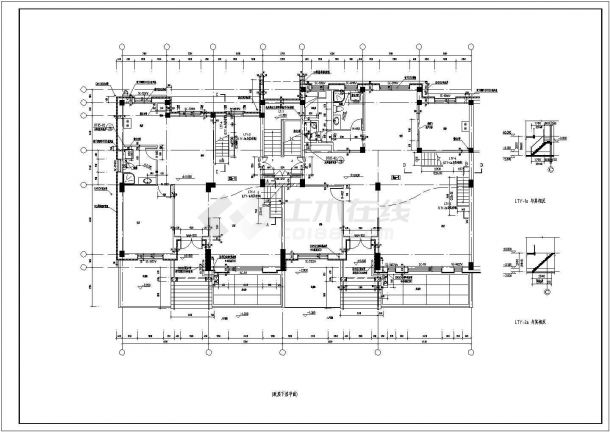某市叠拼四层别墅建筑施工图纸（共13张）-图二