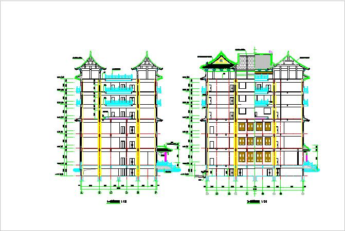 某市五层顶尖式综合楼建筑设计施工图纸_图1