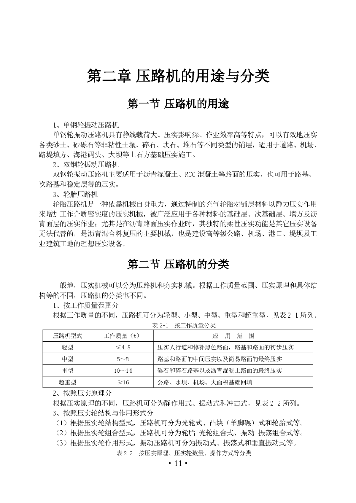 沥青路面压路机的用途与分类