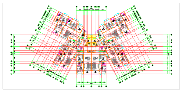 某地高层塔式户型建筑图（共２张）-图二