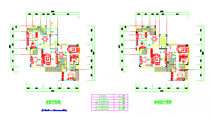 某地某跃层式住宅楼户型设计平面图_图1