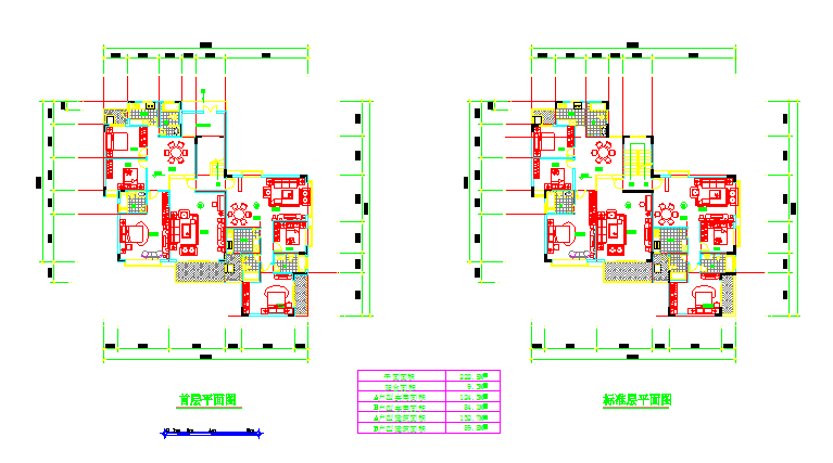 某地某跃层式住宅楼户型设计平面图