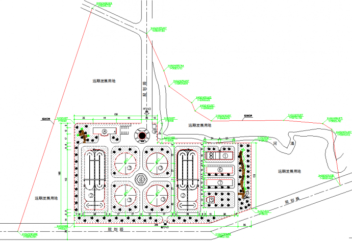 某城市污水处理厂建筑设计总平面设计图_图1