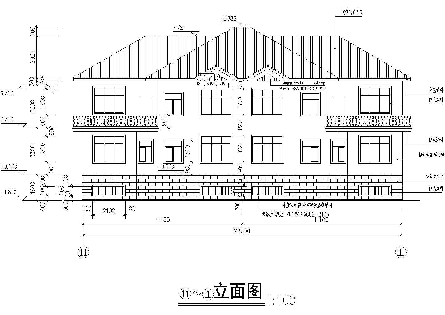 某地砖混双拼家庭旅馆建筑设计施工图