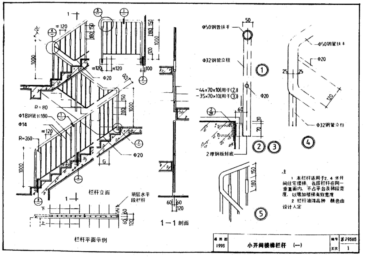 苏J9505建筑配件通用图集-楼梯-图二