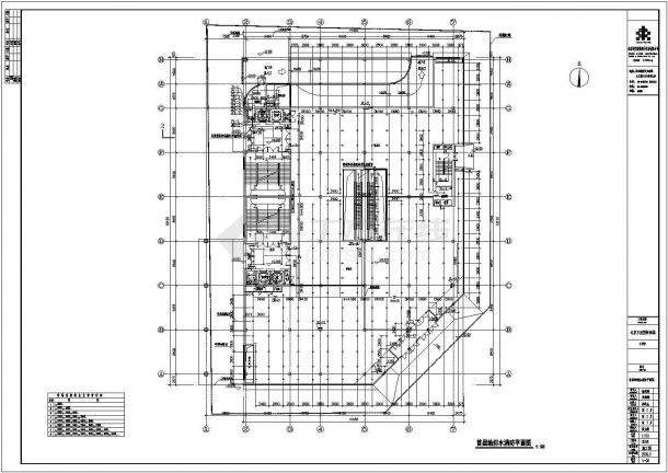 某地九层综合商场给排水平面设计图纸-图二