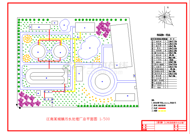 污水厂平面设计图-图一