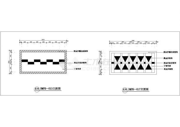 某住宅室内石材地面拼花装修设计图纸-图二