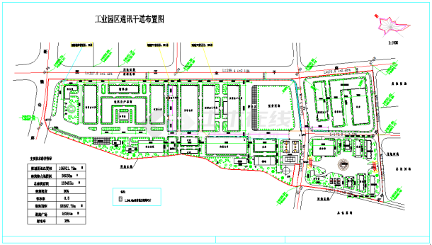 工业园区车间总规划cad总平面设计图纸-图一