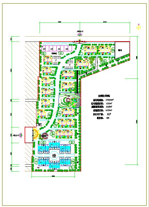 小型别墅小区总平面规划cad设计施工图纸_图1