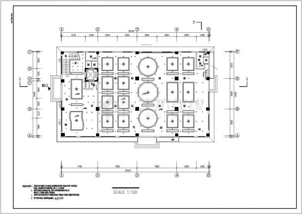  Plane construction layout of decoration of banquet hall in a hotel - Figure 1