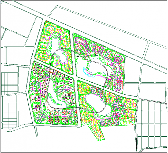 某地区大型精美别墅区详细规划总平面图纸_图1