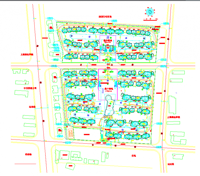 某地大型现代居民区详细规划总平面图_图1