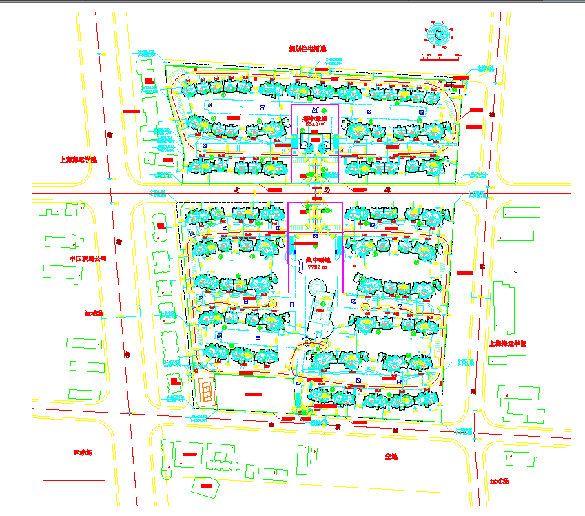 某地大型现代居民区详细规划总平面图
