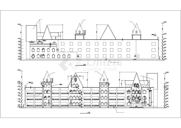 某市尖顶城堡式幼儿园建筑设计施工图纸-图一