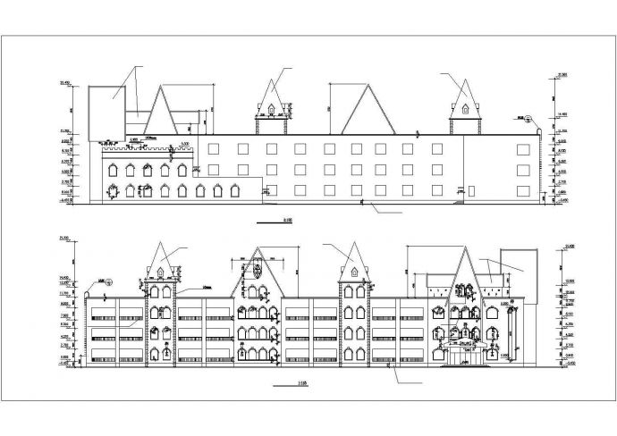 某市尖顶城堡式幼儿园建筑设计施工图纸_图1