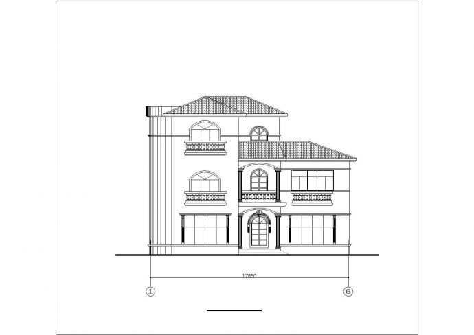 某市高档小型欧式风格别墅建筑设计施工图纸_图1