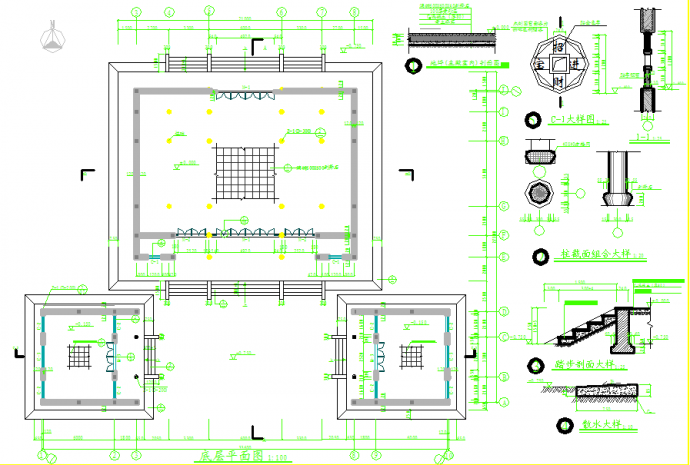 某地区财神殿建筑设计全套施工图纸_图1