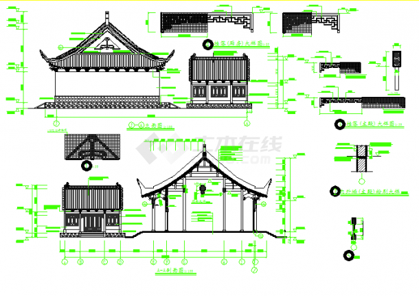 某地区财神殿建筑设计全套施工图纸-图二