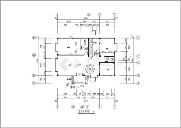 某乡镇多层小洋楼建筑cad详图-图二