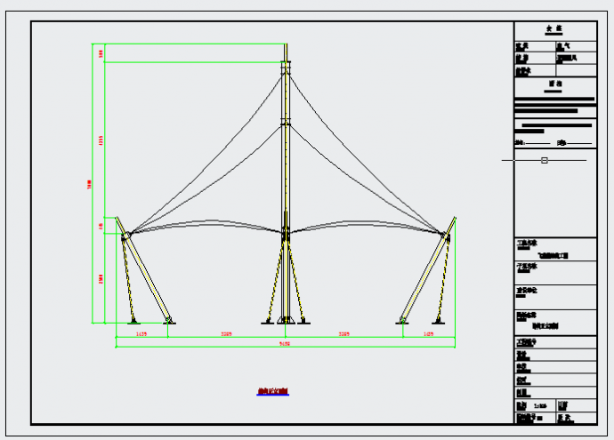飞燕膜结构工程施工图CAD_图1