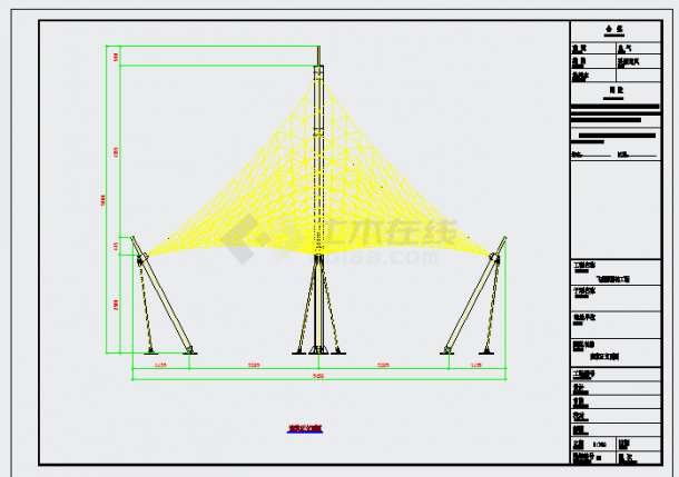 飞燕膜结构工程施工图CAD-图二