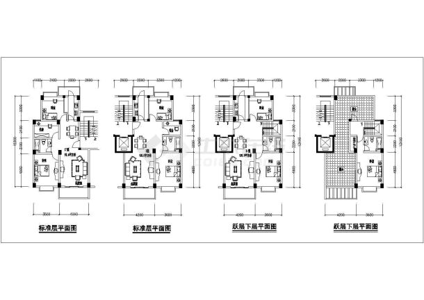 某地小型住宅户型建筑设计图（共9张）-图二