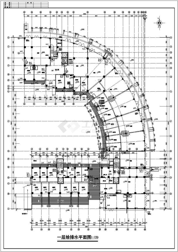 经典高层单元式小区给排水设计施工图-图一