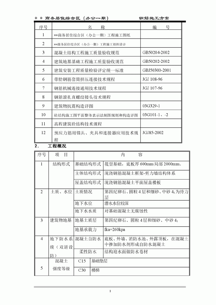 某地商务居住综合区钢筋施工方案-图二