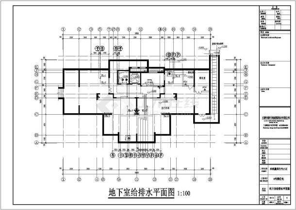 某花园住宅小区给排水平面设计布置图-图一