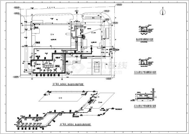厂区室外综合管网给排水施工设计图-图一