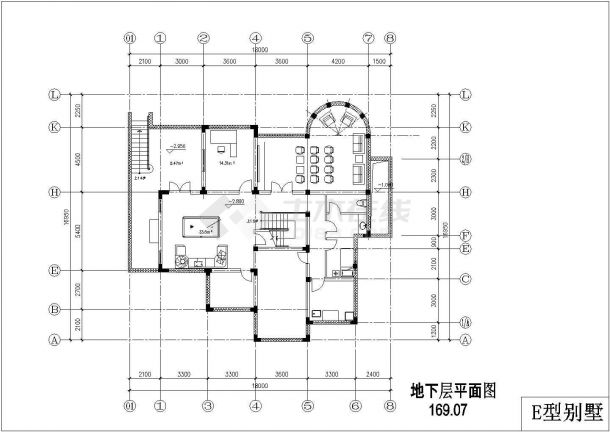 某地区小型别墅建筑设计图纸（共4张）-图一