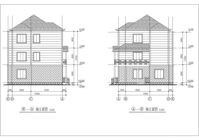 某地三层农村住宅楼设计图（共6张）_图1