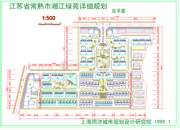 苏南某地区湘江绿苑详细规划图（全套）-图一