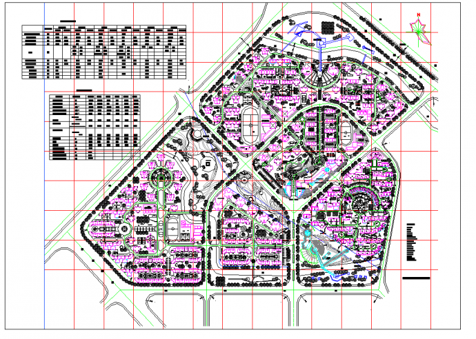 现代综合小区规划总平面图（含技术指标）_图1