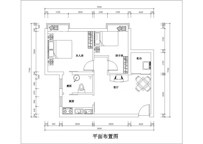 某地青年公寓室内装修施工设计图纸_图1