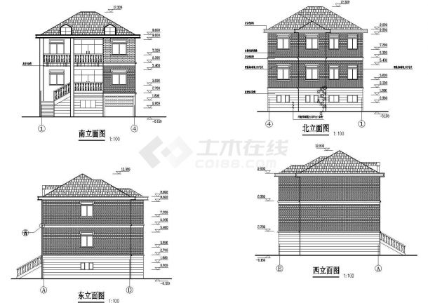 农村三层住宅建筑施工图纸（含设计说明）-图一