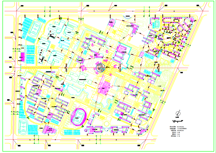 某高校新校区规划图（含建筑面积）_图1