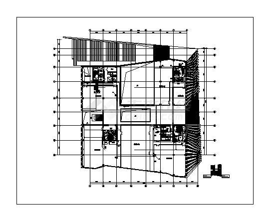 某艺术中心多层平面建筑图-图二