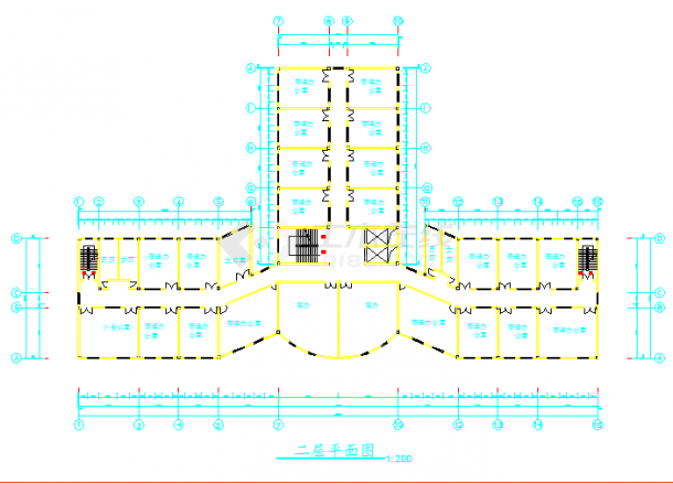 某地区学校行政大楼建筑图（共2张）-图二