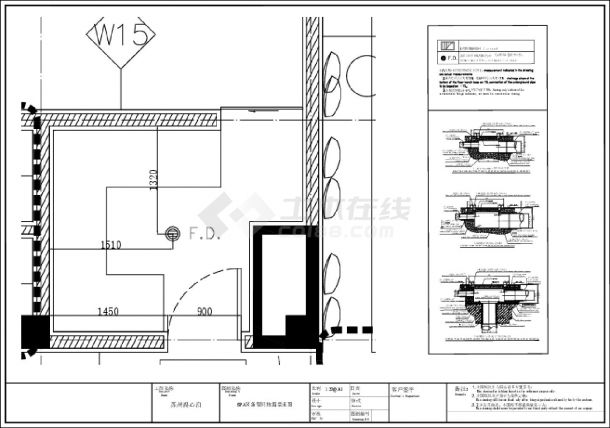 苏州高新区马舍山酒店改扩建项目-SPA区备餐间装饰施工CAD图-图一